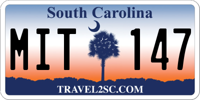 SC license plate MIT147