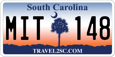 SC license plate MIT148