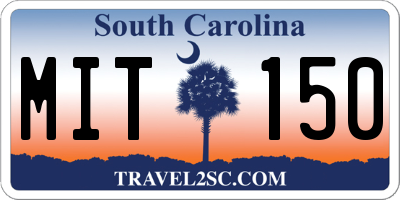 SC license plate MIT150