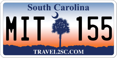 SC license plate MIT155