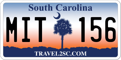 SC license plate MIT156