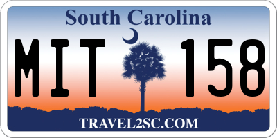 SC license plate MIT158