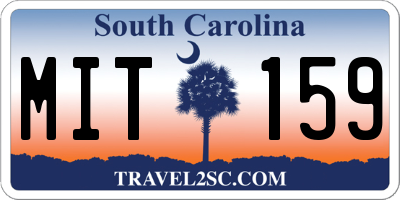 SC license plate MIT159