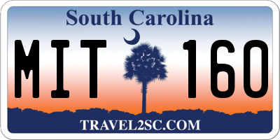 SC license plate MIT160