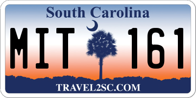 SC license plate MIT161