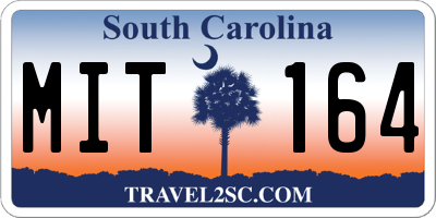 SC license plate MIT164