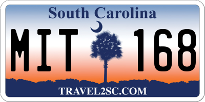 SC license plate MIT168