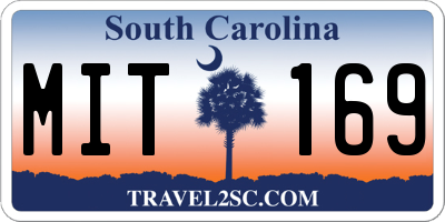 SC license plate MIT169