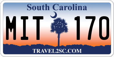 SC license plate MIT170