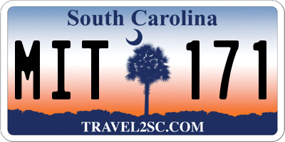 SC license plate MIT171