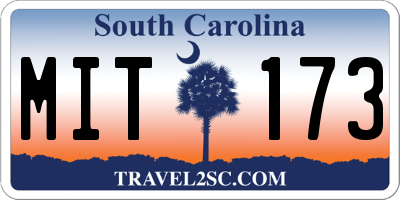 SC license plate MIT173