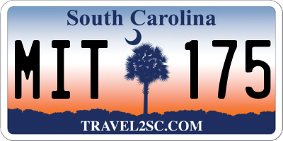 SC license plate MIT175