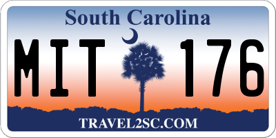 SC license plate MIT176