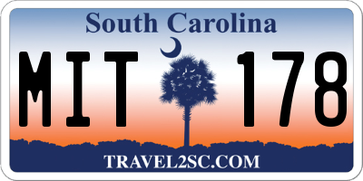SC license plate MIT178