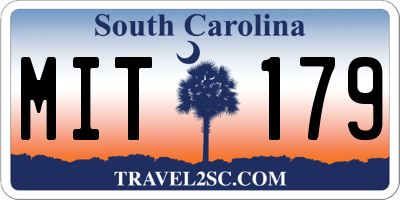 SC license plate MIT179