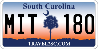 SC license plate MIT180