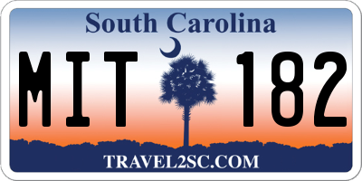 SC license plate MIT182