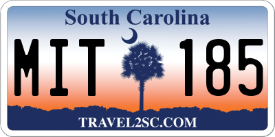 SC license plate MIT185