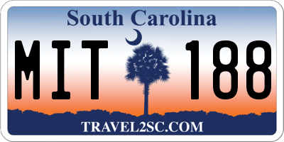 SC license plate MIT188