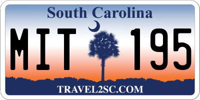 SC license plate MIT195