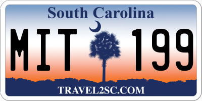 SC license plate MIT199