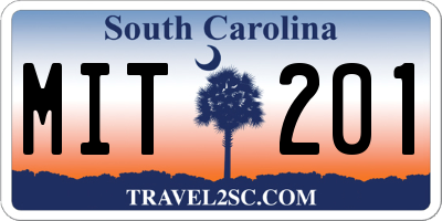 SC license plate MIT201