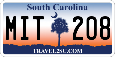 SC license plate MIT208