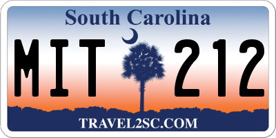 SC license plate MIT212