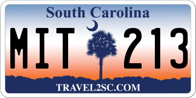 SC license plate MIT213