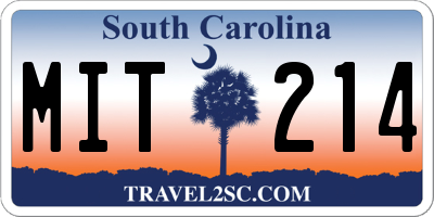 SC license plate MIT214