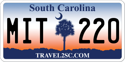 SC license plate MIT220