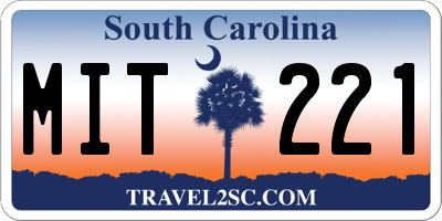 SC license plate MIT221