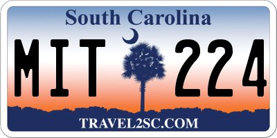 SC license plate MIT224