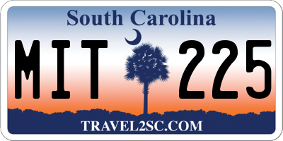SC license plate MIT225
