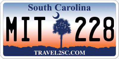 SC license plate MIT228