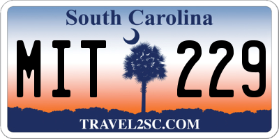 SC license plate MIT229