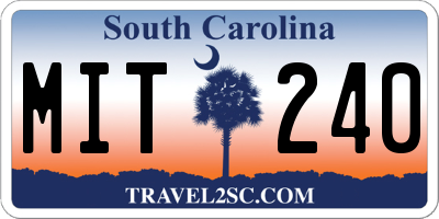SC license plate MIT240