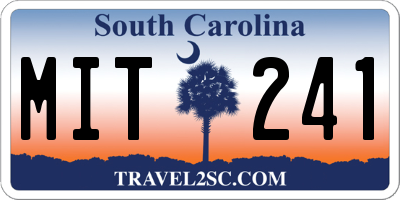 SC license plate MIT241