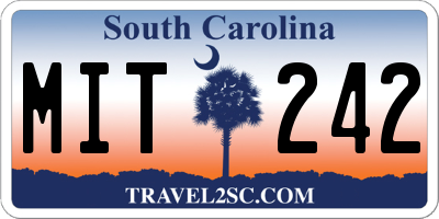 SC license plate MIT242