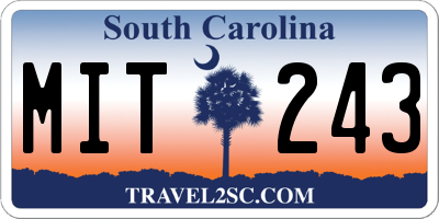 SC license plate MIT243