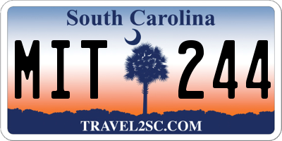 SC license plate MIT244