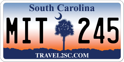 SC license plate MIT245