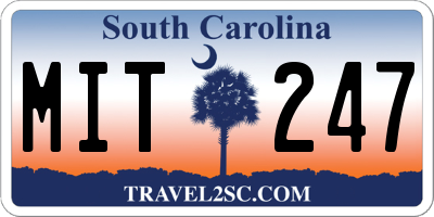 SC license plate MIT247