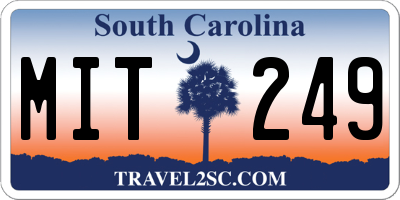 SC license plate MIT249
