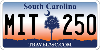 SC license plate MIT250