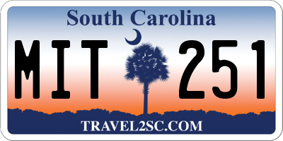 SC license plate MIT251