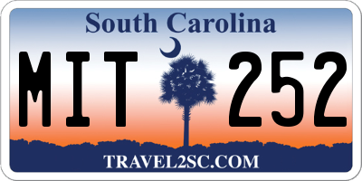 SC license plate MIT252