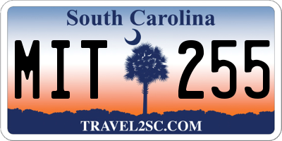 SC license plate MIT255
