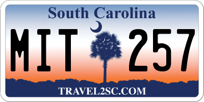 SC license plate MIT257