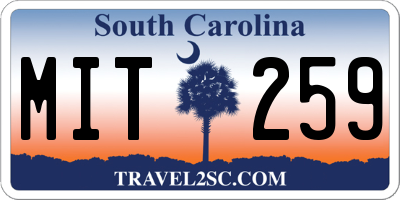 SC license plate MIT259